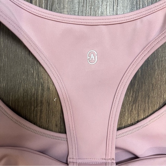 JustFab Open Racer back Pink Sport Bra Stretch Comfort Low Impact Size S - Picture 9 of 9